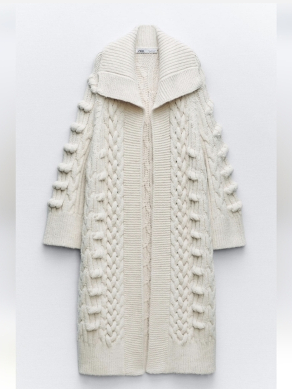 ZARA Cable Knit Coat NWOT